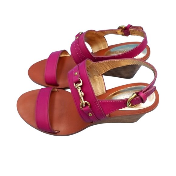 LIKE NEW - Coach Pam Semi Matte Leather Wedges - SIZE 9B - Picture 2 of 6